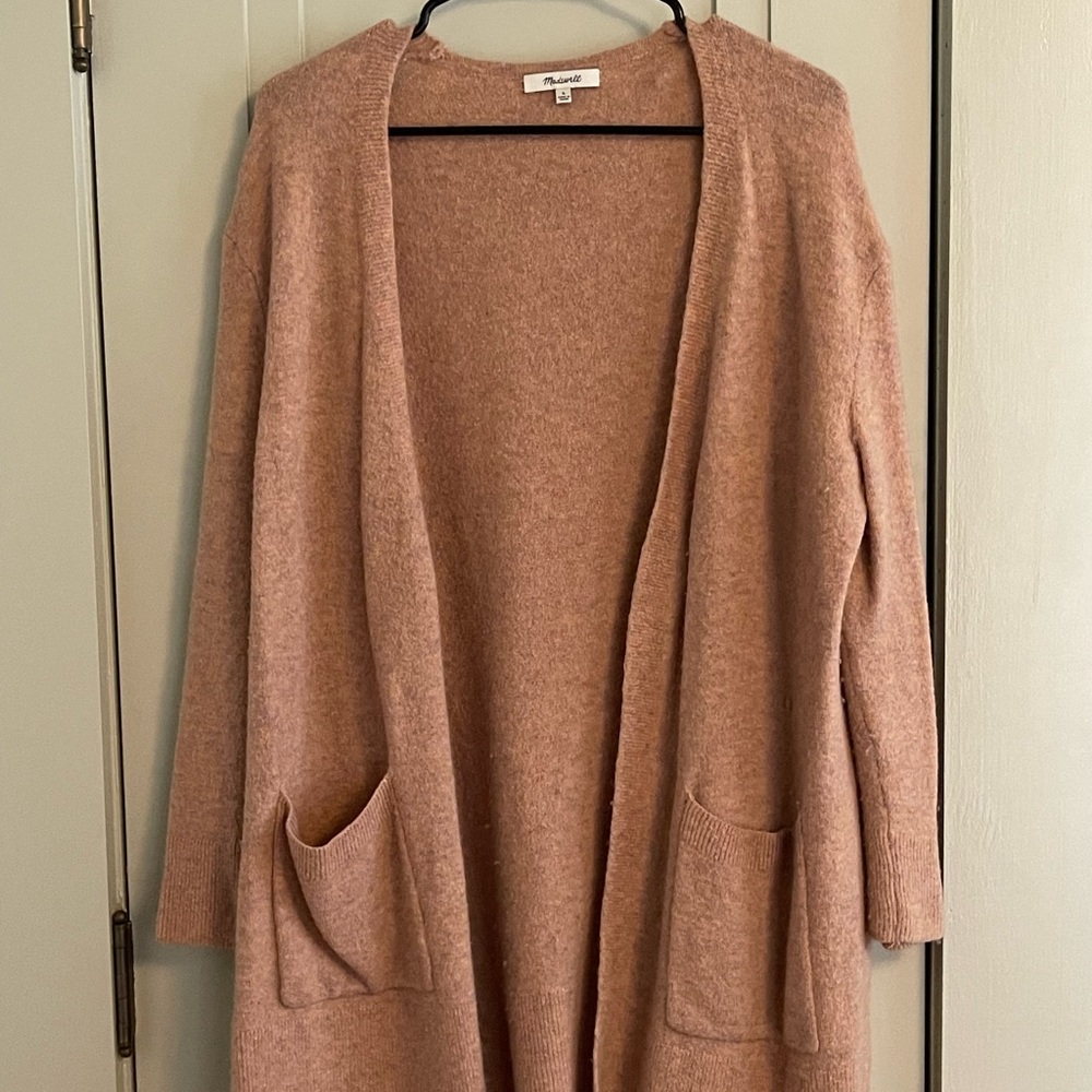 Madewell Tan Cardigan Sweater Soft Knit Longline